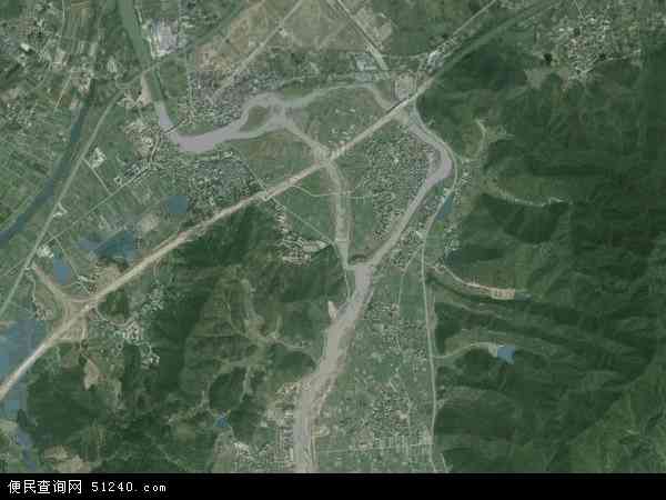 中国浙江省杭州市富阳市场口镇地图(卫星地图