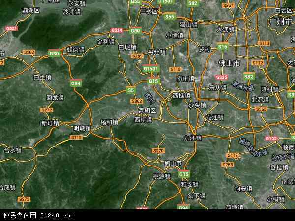 中国广东省佛山市高明区佛山监狱地图(卫星地图)图片