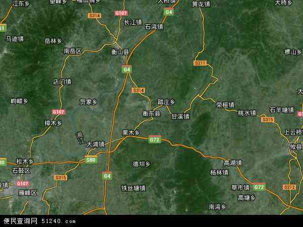 中国湖南省衡阳市衡东县地图(卫星地图)