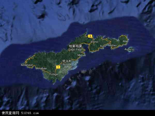 美属萨摩亚地图(卫星地图)