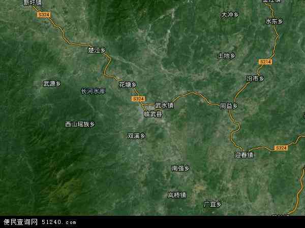 中国湖南省郴州市临武县南强镇地图(卫星地图)图片