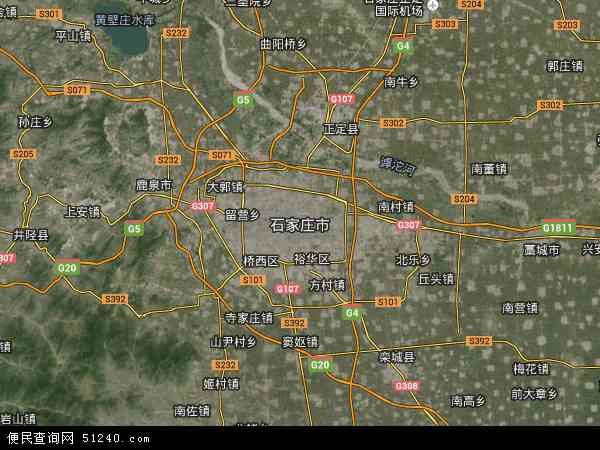 中国河北省石家庄市地图(卫星地图)