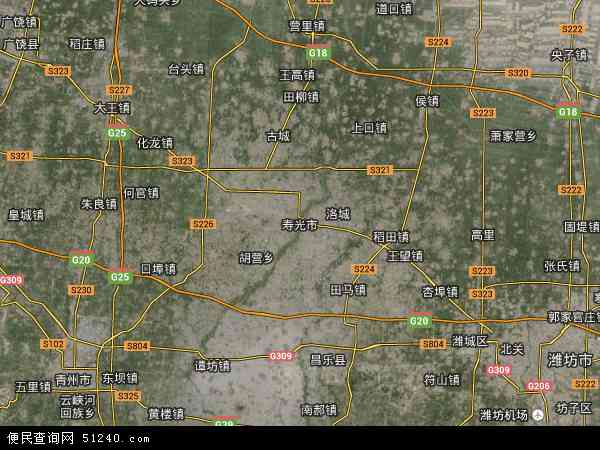 中国山东省潍坊市寿光市地图(卫星地图)