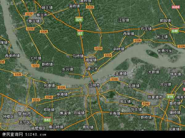 中国江苏省泰州市靖江市新港城地图(卫星地图