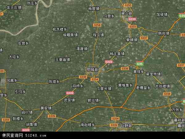 中国山东省菏泽市郓城县地图(卫星地图)图片