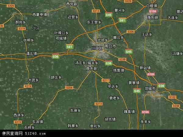 中国河南省周口市商水县地图(卫星地图)图片