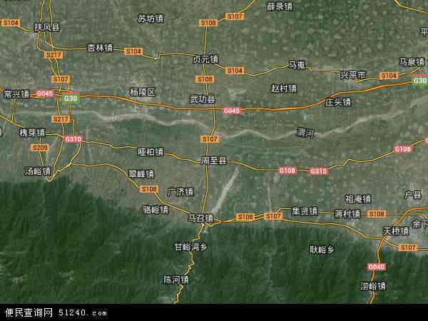 陕西省西安市周至县王家河镇地图(地图)