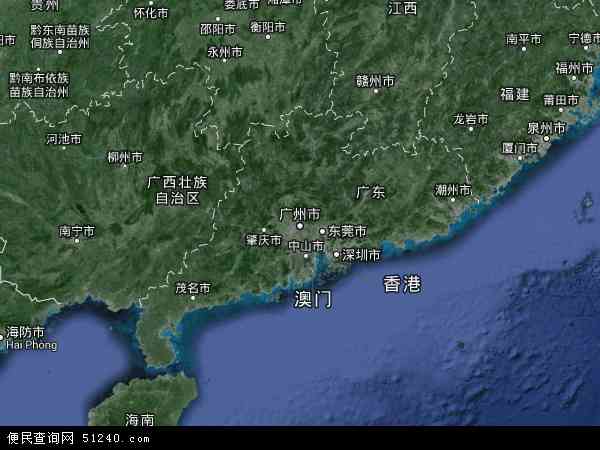 中国广东省地图(卫星地图)图片