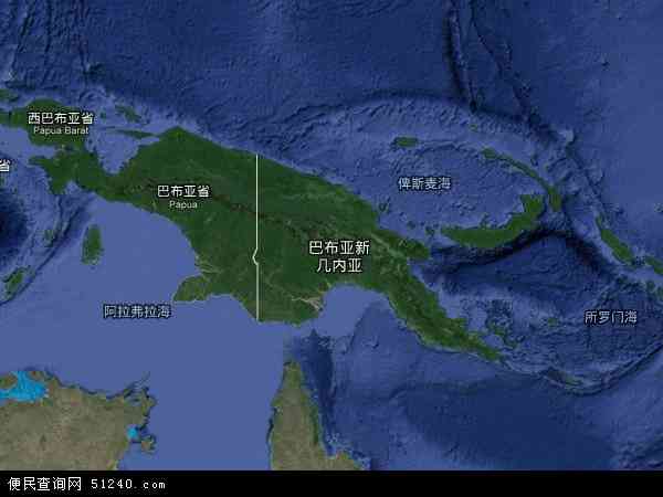 巴布亚新几内亚地图 - 巴布亚新几内亚卫星地图