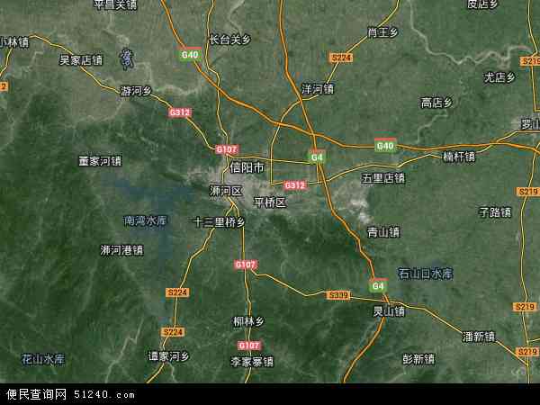 中国河南省信阳市平桥区天梯办事处地图(卫星