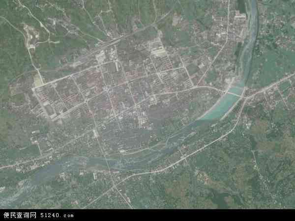 中国陕西省汉中市西乡县城关镇地图(卫星地图