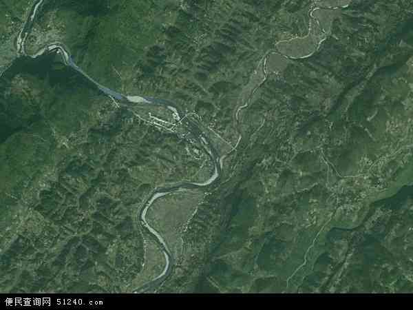 中国湖南省张家界市桑植县凉水口镇地图(卫星地图)图片