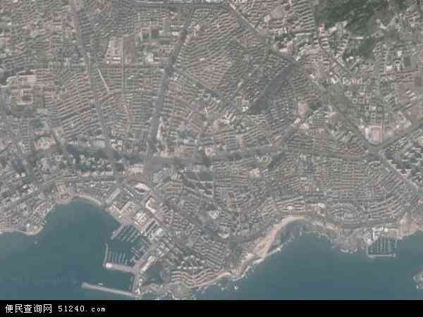 中国山东省青岛市市南区香港中路地图(卫星地图)