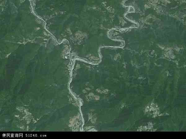 中国陕西省汉中市略阳县两河口镇地图(卫星地图)图片