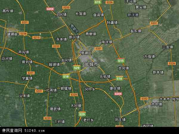 中国江苏省盐城市盐都区农村经济开发区地图(