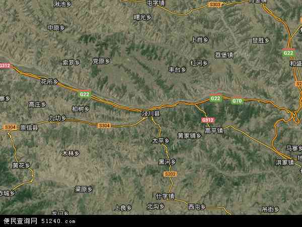 中国甘肃省平凉市泾川县温泉经济开发区地图(卫星地图)图片