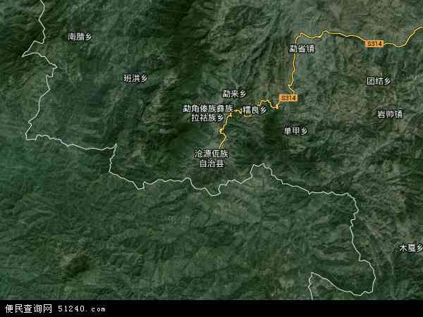中国云南省临沧市沧源佤族自治县地图(卫星地图)图片