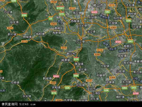 中国广东省江门市鹤山市广东省江门监狱地图(卫星地图)图片
