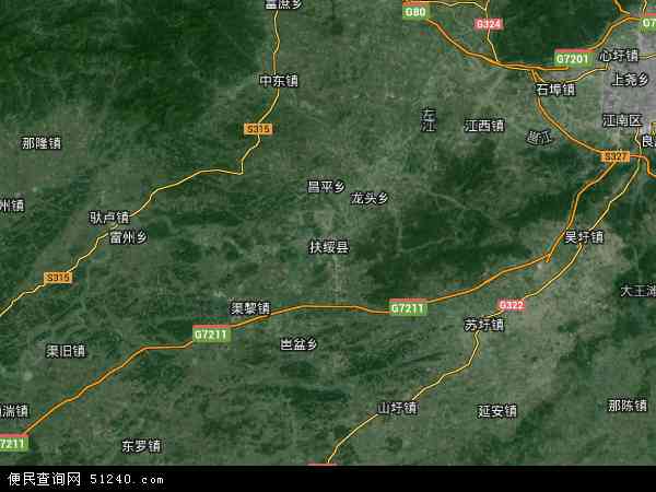 区崇左市扶绥县广西农垦国有山圩农场地图(卫星地图)