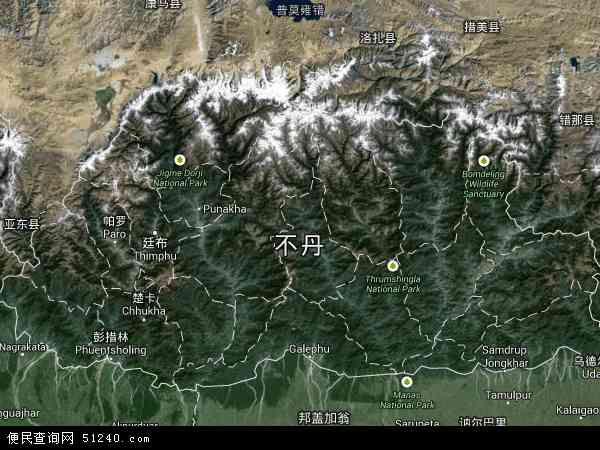 不丹地图 - 不丹卫星地图 - 不丹高清航拍地图 -
