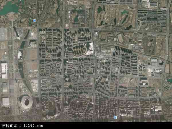 中国北京市朝阳区大屯地图(卫星地图)