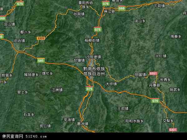 中国贵州省黔南布依族苗族自治州都匀市地图(卫星地图)