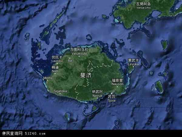 斐济地图(卫星地图)