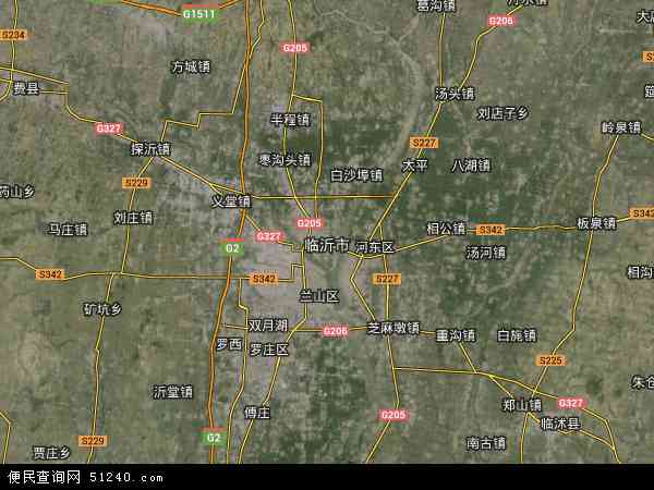 中国山东省临沂市地图(卫星地图)
