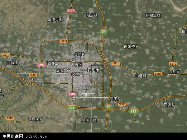 中国河南省安阳市地图(卫星地图)图片