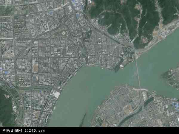 中国浙江省杭州市富阳市富春地图(卫星地图)