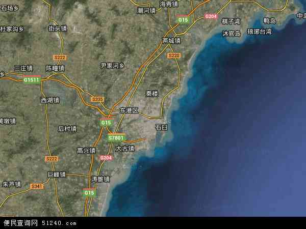 中国山东省日照市地图(卫星地图)
