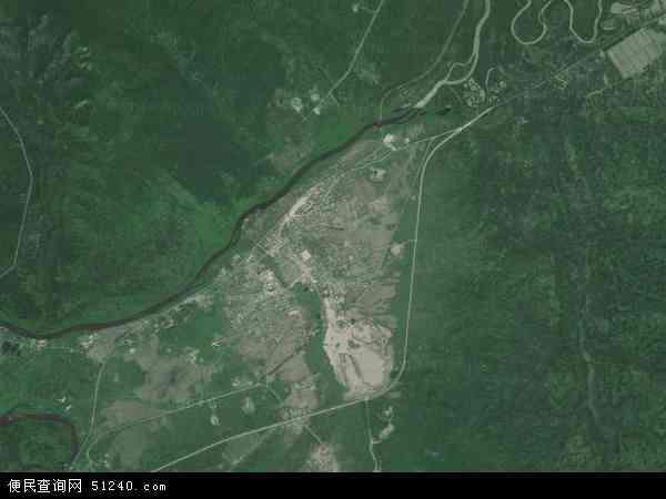 中国黑龙江省伊春市五营区五星地图(卫星地图