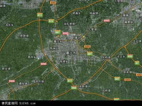 中国浙江省嘉兴市地图(卫星地图)图片