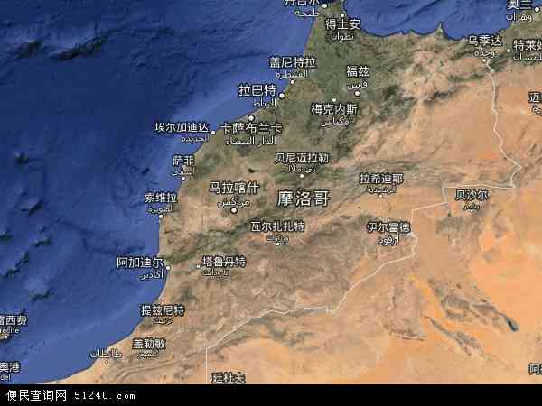 摩洛哥地图(卫星地图)