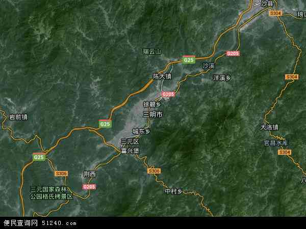 中国福建省三明市地图()