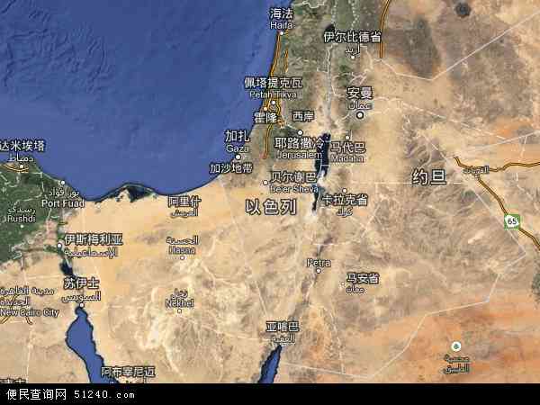 以色列地图(卫星地图)图片