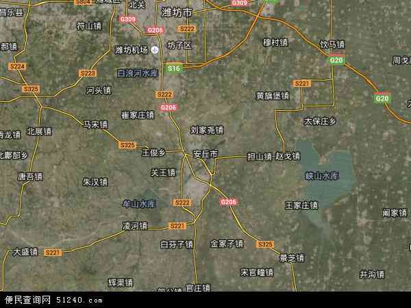 安丘市地图 - 安丘市卫星地图图片