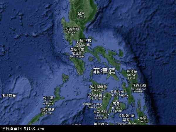 菲律宾地图(卫星地图)图片
