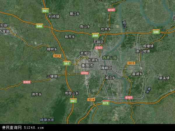 中国湖南省衡阳市地图(卫星地图)图片