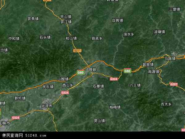 中国广西壮族自治区玉林市容县地图(卫星地图)图片