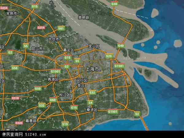 中国上海市地图(卫星地图)