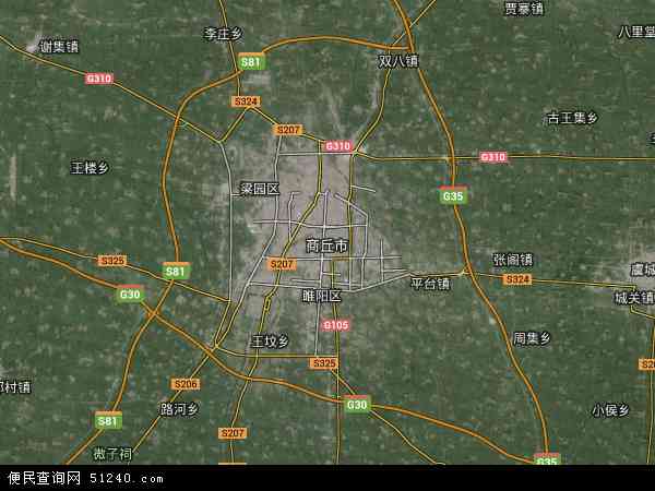 中国河南省商丘市地图(卫星地图)