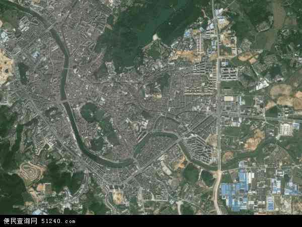 中国广东省江门市台山市台城地图(卫星地图)图片