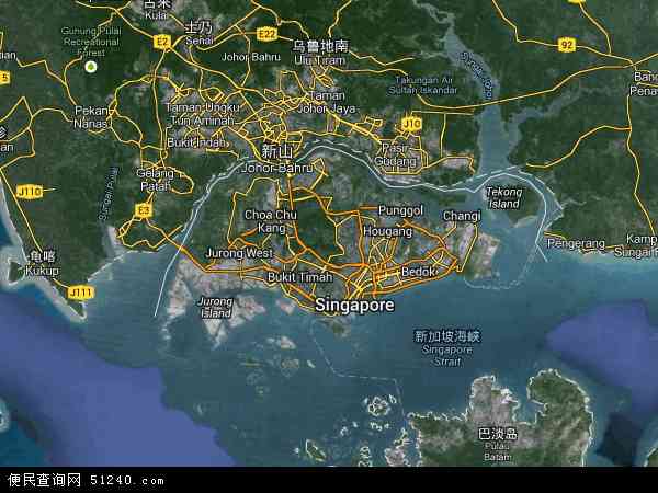 新加坡地图(卫星地图)