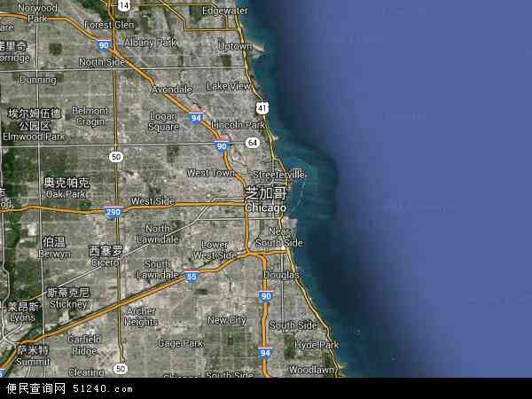 芝加哥地图+-+芝加哥卫星地图