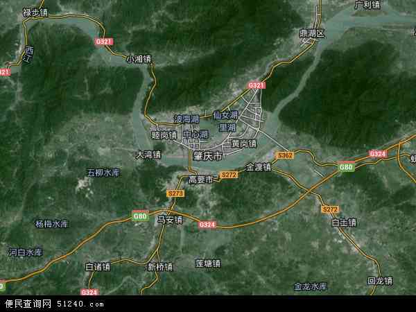 中国广东省肇庆市地图(卫星地图)图片