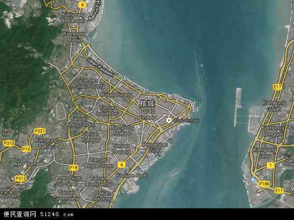 槟城地图 - 槟城卫星地图 - 槟城高清航拍地图 -