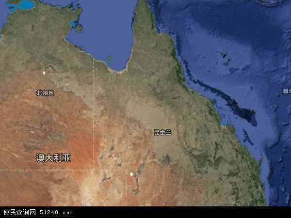 澳大利亚昆士兰地图(卫星地图)