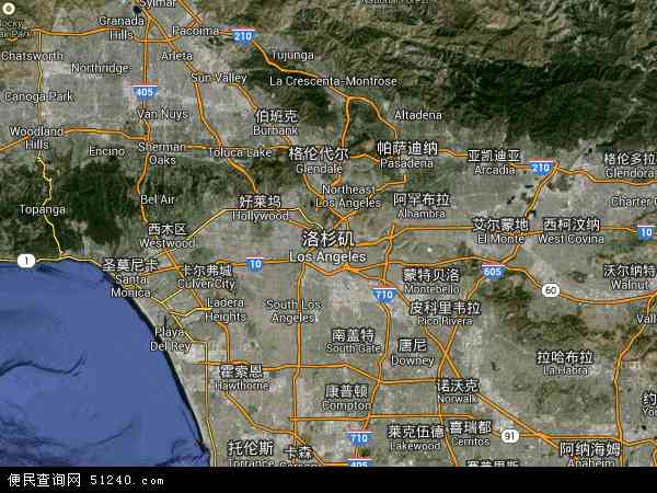 洛杉矶地图 - 洛杉矶卫星地图 - 洛杉矶高清航拍