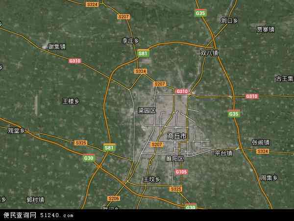 中国河南省商丘市梁园区平安地图(卫星地图)图片